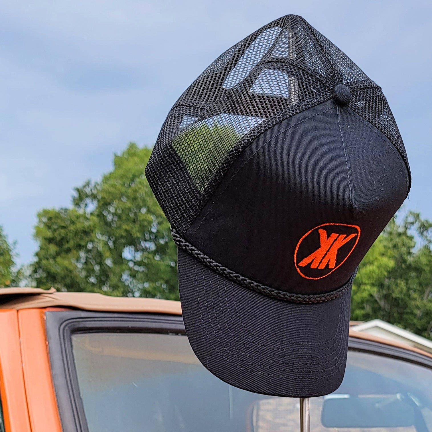 Black + Orange KK Logo Snapback Hat